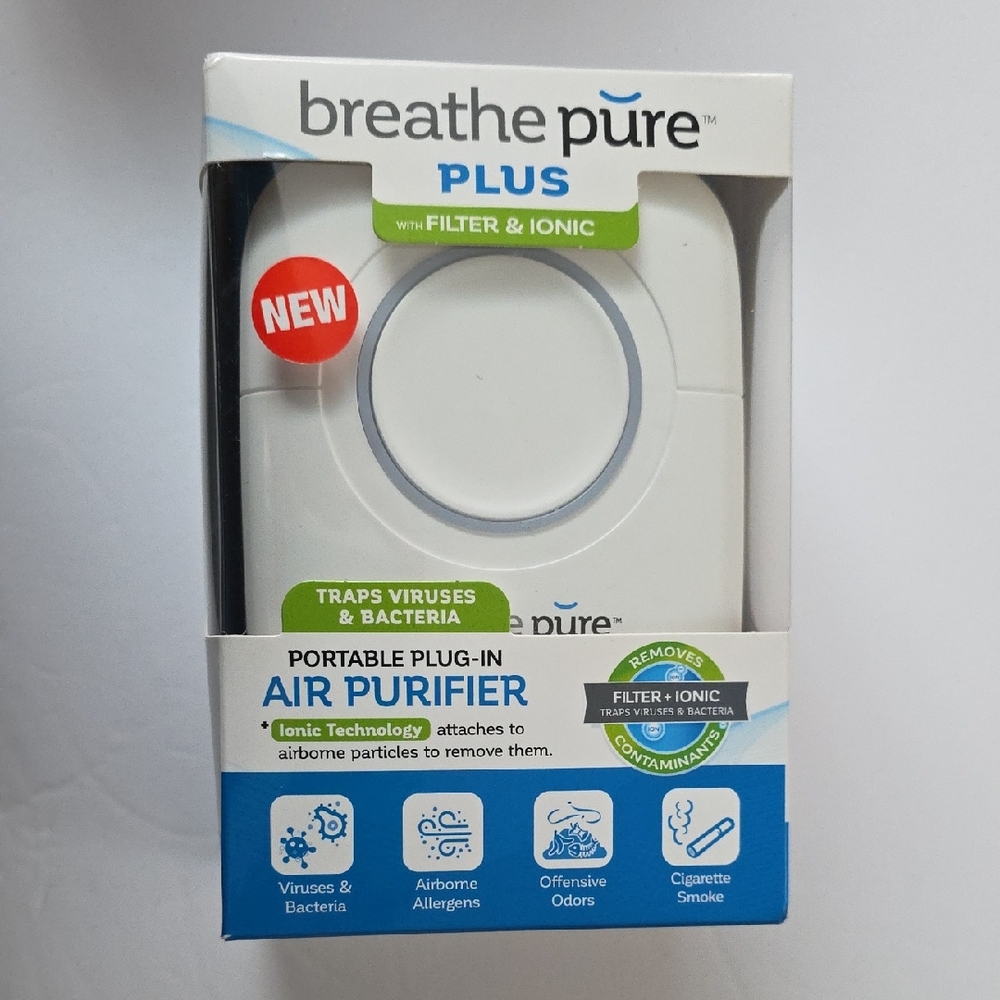 Breathe Pure Plus Portable Plug-In Air Purifier - White